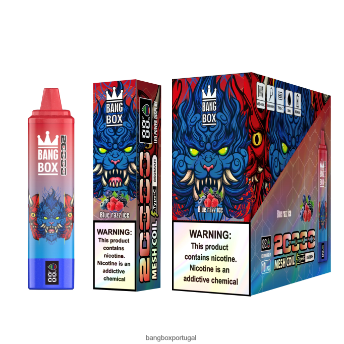Bang Box Tela inteligente de 20.000 baforadas gelo azul - Bang Box Edition