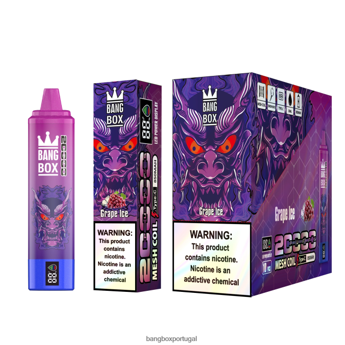 Bang Box Tela inteligente de 20.000 baforadas gelo de uva - Bang Box Portugal