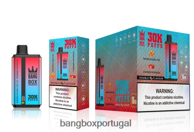 Bang Box 30.000 baforadas sabores duplos chiclete de melancia e melancia de morango - Bang Box Vape Price