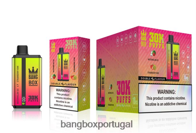 Bang Box 30.000 baforadas sabores duplos gelo de melancia e kiwi de morango - Bang Box Lisbon