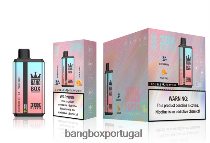 Bang Box 30.000 baforadas sabores duplos gelo de mirtilo e suco de pêssego - Bang Box Vape Price