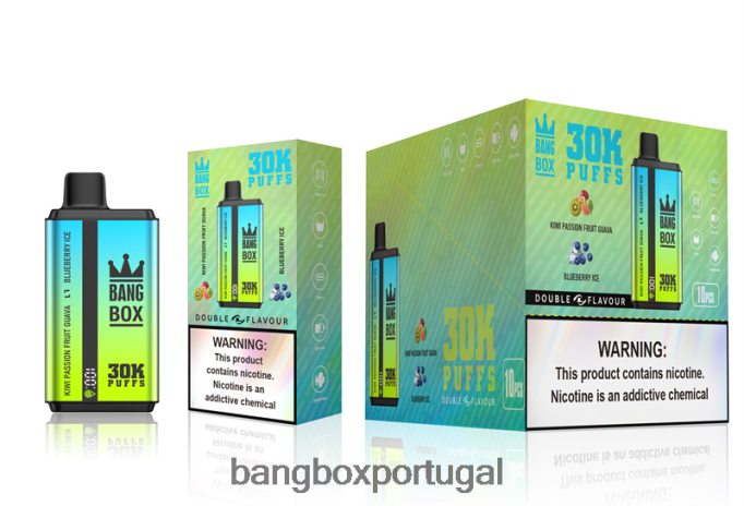 Bang Box 30.000 baforadas sabores duplos kiwi, maracujá, goiaba e sorvete de mirtilo - Bang Box Portugal