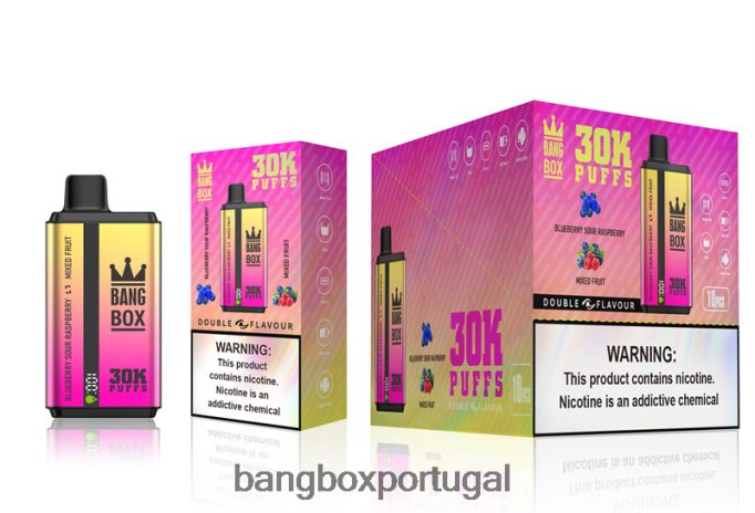 Bang Box 30.000 baforadas sabores duplos mirtilo, framboesa ácida e mistura de frutas - Bang Box Portugal