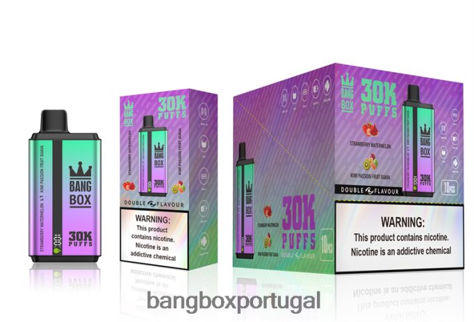 Bang Box 30.000 baforadas sabores duplos morango, melancia e kiwi, maracujá, goiaba - Bang Box Portugal