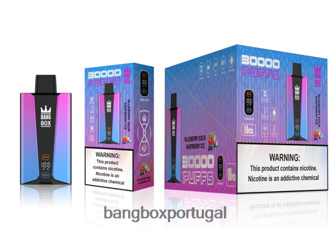 Bang Box Tela inteligente de 30.000 baforadas gelo de framboesa azeda de mirtilo - Bang Box Portugal