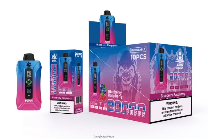 Bang Beach Vape de tela inteligente de 20.000 sopros framboesa mirtilo - Bang Box Lisbon