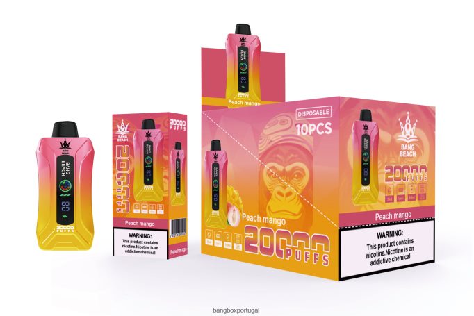 Bang Beach Vape de tela inteligente de 20.000 sopros manga pêssego - Bang Box Lisbon