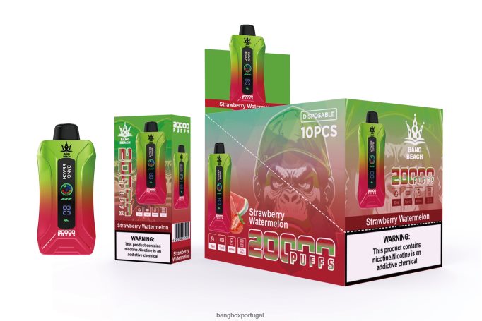 Bang Beach Vape de tela inteligente de 20.000 sopros melancia morango - Bang Box Vape Price