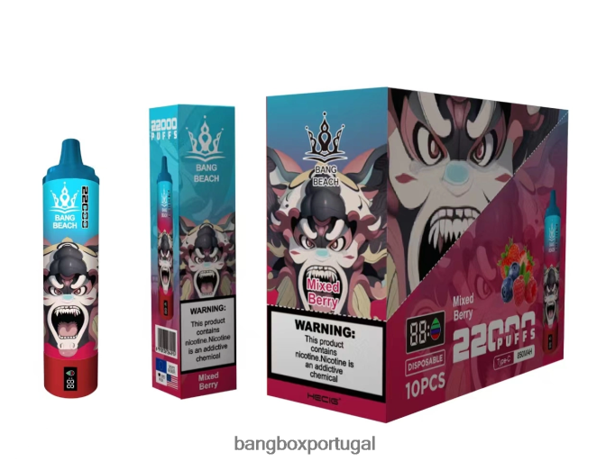 Bang Beach Tela inteligente de 22.000 baforadas baga mista - Bang Box Portugal