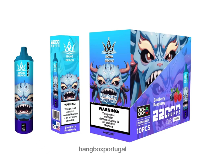 Bang Beach Tela inteligente de 22.000 baforadas framboesa mirtilo - Bang Box Edition