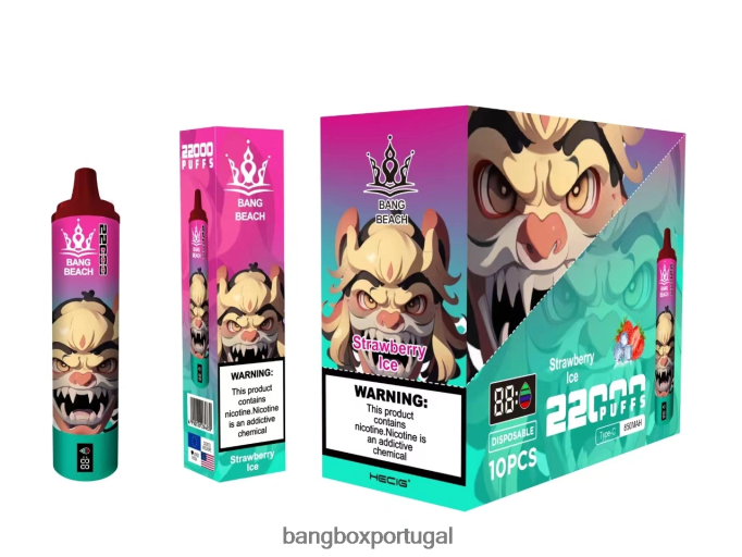 Bang Beach Tela inteligente de 22.000 baforadas gelo de morango - Bang Box Portugal