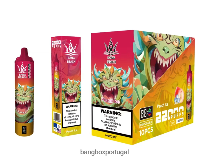 Bang Beach Tela inteligente de 22.000 baforadas gelo de pêssego - Bang Box Portugal
