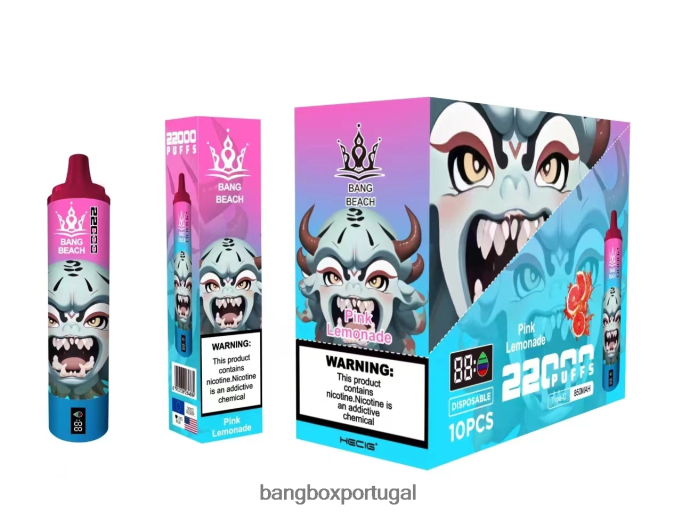 Bang Beach Tela inteligente de 22.000 baforadas limonada rosa - Bang Box Portugal