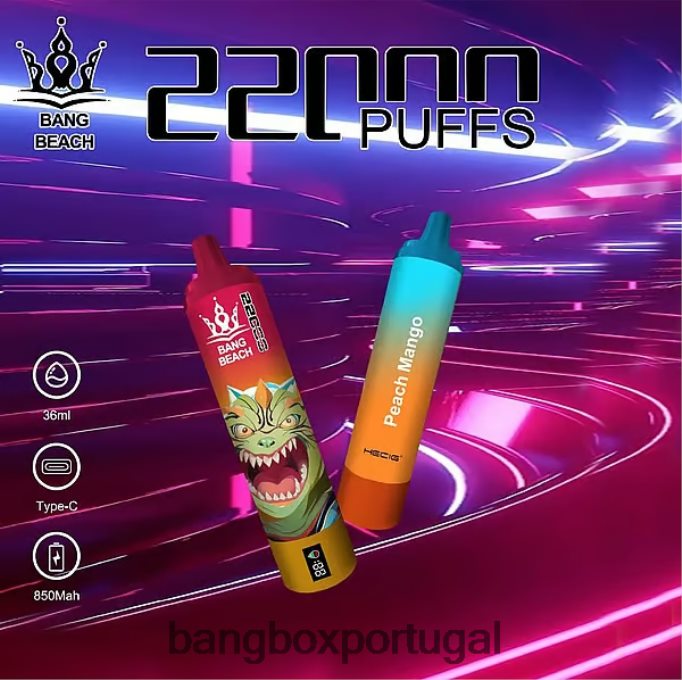 Bang Beach Tela inteligente de 22.000 baforadas manga pêssego - Bang Box Edition