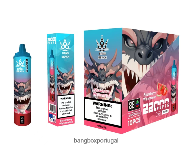 Bang Beach Tela inteligente de 22.000 baforadas melancia morango - Bang Box Vape Price